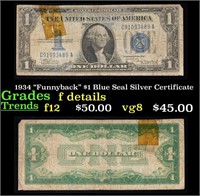 1934 $1 Blue Seal Silver Certificate Grades f deta