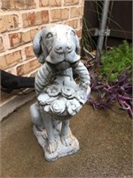 Resin Cast Dog with Basket