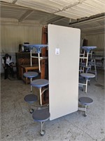 Rectangle Mobile Cafeteria Table with Stools