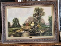 45x33 Cottage Oil on Canvas Framed Art