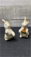 Pair Of Vintage Rabbit Salt & Pepper Shakers