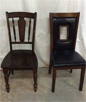 2 Wooden Framed Chairs Z14B