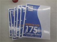 (6) 175 Sheet College Rule Notebook Paper