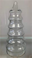 Vintage 12" Glass Christmas Tree Candy Jar