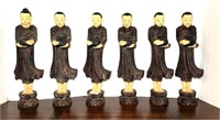 Asian Figural Sculptures Holding Bowls- Lot of 6