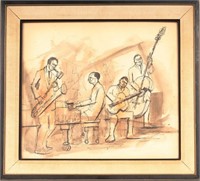 Ink & Watercolor Jazz Quartet by T. Kimball