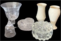 Lenox Vases and Glass Trinket Boxes