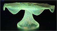 Antique EAPG Glowy Pedestal Cake Plate Uv