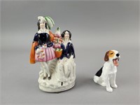 Vintage Staffordshire Figurine & Royal Doulton Dog