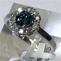 10kt WHITE GOLD BLUE DIAMOND (0.52ct)