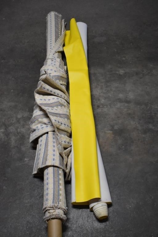 Two Rolls of Fabric. Yellow Vinyl, Upholstery