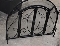 Metal Footed Fireplace Screen with Doors