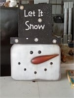 tin snow man decor