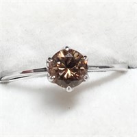 Certified 14K Diamond(0.65Ct,Si, Fancy Brown Ring