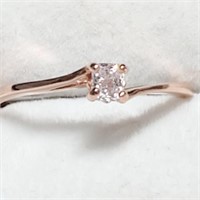 Certified 14K Light Pink Diamond(0.2Ct, Si) Ring