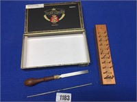 Fret Crowning File, Fret Board w/Frets, Cigar Box