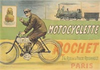 LITHOGRAPH ADVERTISING POSTER MOTOCYCLETTE ROCHET