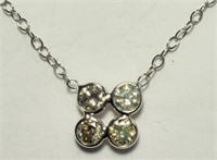 10K White Gold Champagne Diamond (0.7cts) Necklace