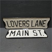 Main St. & Lovers Ln Metal Road Signs