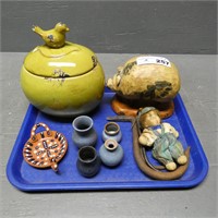 Pottery Bird Jar, Miniature Pottery Vases - Pig