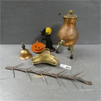 Copper Coffee pot & Metal Witch - Etc