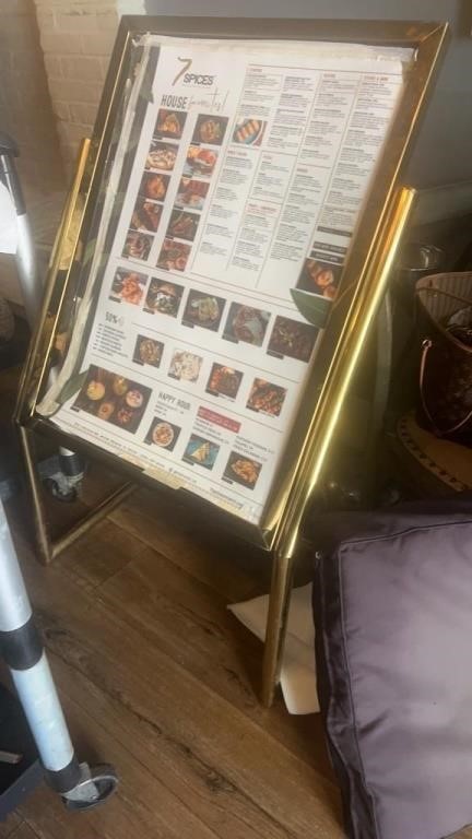 Assorted gold color menu boards