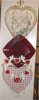 PLATE HOLDER W/ HEART PLATE & TIN AND RED PLATE