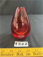 Red Glass Bud Vase