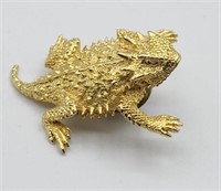 Vtg Tom Mccain Horny Toad Frog Brooch Pin