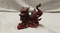 Chinese Red ?resin Dragon figurine