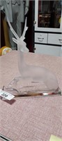 LARGE LaLique Crystal "Stag" Glass Figurine 10.25"