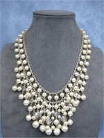 Faux Pearl Necklace Hallmarked Japan