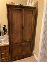 Wooden Double Cabinet Armoire with Shelves