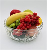 Starburst Glass Fruit Bowl w/ Artificial Fruit