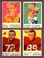 1959 TOPPS FOOTBALL LOT OF 8 CARDS - NM TO NMMT