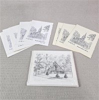 Trinity Church & Strider Chapel Sketched Cards