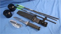 Ka-Bar Hunting Knife w/Sheath, 3 Carbon 20" Gross