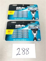 2 New 15-Pack Gillette Mach 3 Razor Cartridges