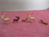 Mini  Plastic Animal Lot-Deer,elk/?,Squirrel