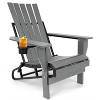 Adirondack Chair Folding with Cup Holders, WPC Woo