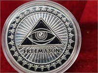Freemason Eye Colorized Coin