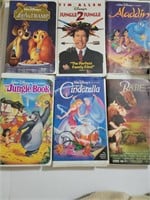 6 VHS TAPES CINDERELLA, JUNGLE BOOK ETC.