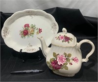 Vintage Tea Pot & Serving Tray