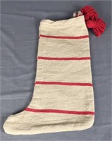 Large Moroccan Woven Christmas stocking. 21" tall