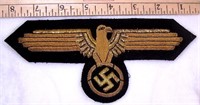 NAZI EAGLE WITH SWASTICA - WOOL WITH GOLD THREAD