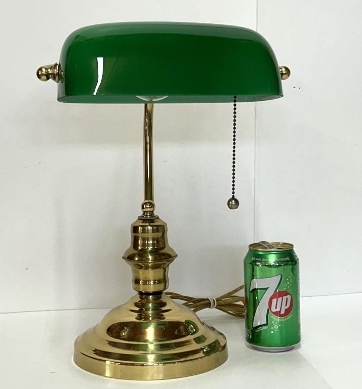 Lampe vintage en laiton et verre fonctionnelle