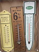 3 Advertising  11 -12" h Thermometers Muncie ++