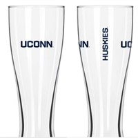 *CASE of 24 UCONN Huskies NCAA PILSNER GLASS 16OZ