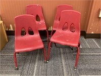 4 Red Toddler Chairs
