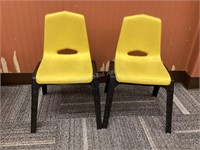 Pair of Yellow Plastic Toddler Chairs